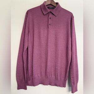 Ermenegildo Zegna‎ purple Cashseta Light
Ribbed Trim Collared Sweater XL